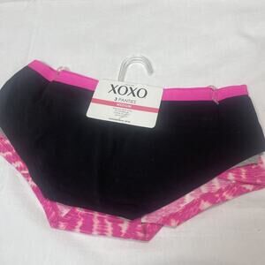 XOXO 3-Pair Women High Brief Style Underwear Panties MEDIUM, 3 Colors Gray Pink